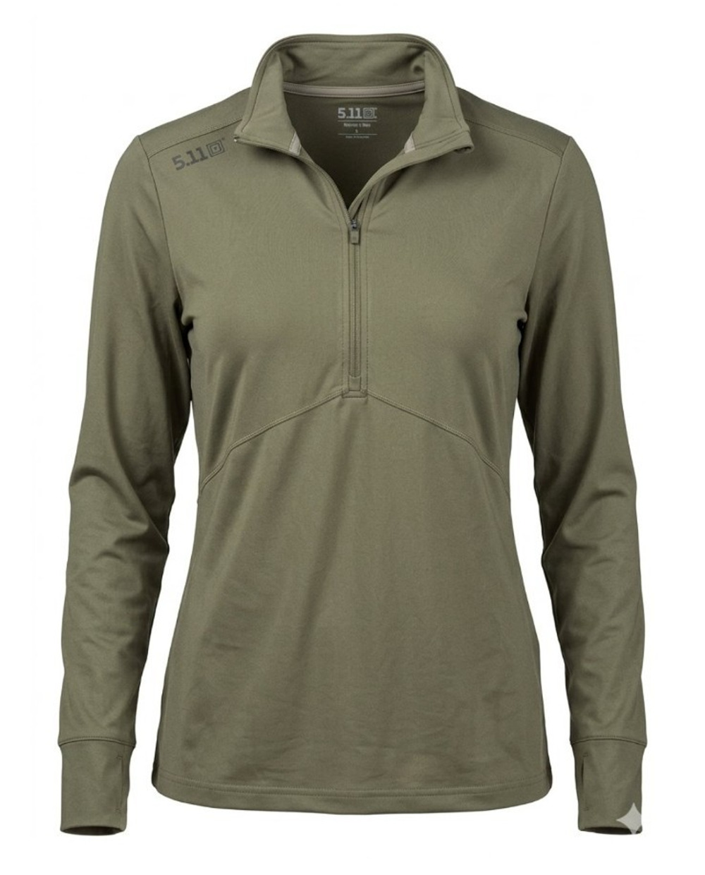 5.11 Tactical PT-R Catalyst Half Zip Pullover Women XL Long Sage/Army Green